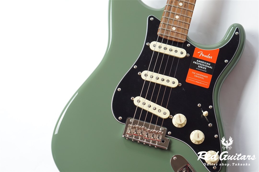 Fender American Professional Stratocaster - Antique Olive | Red